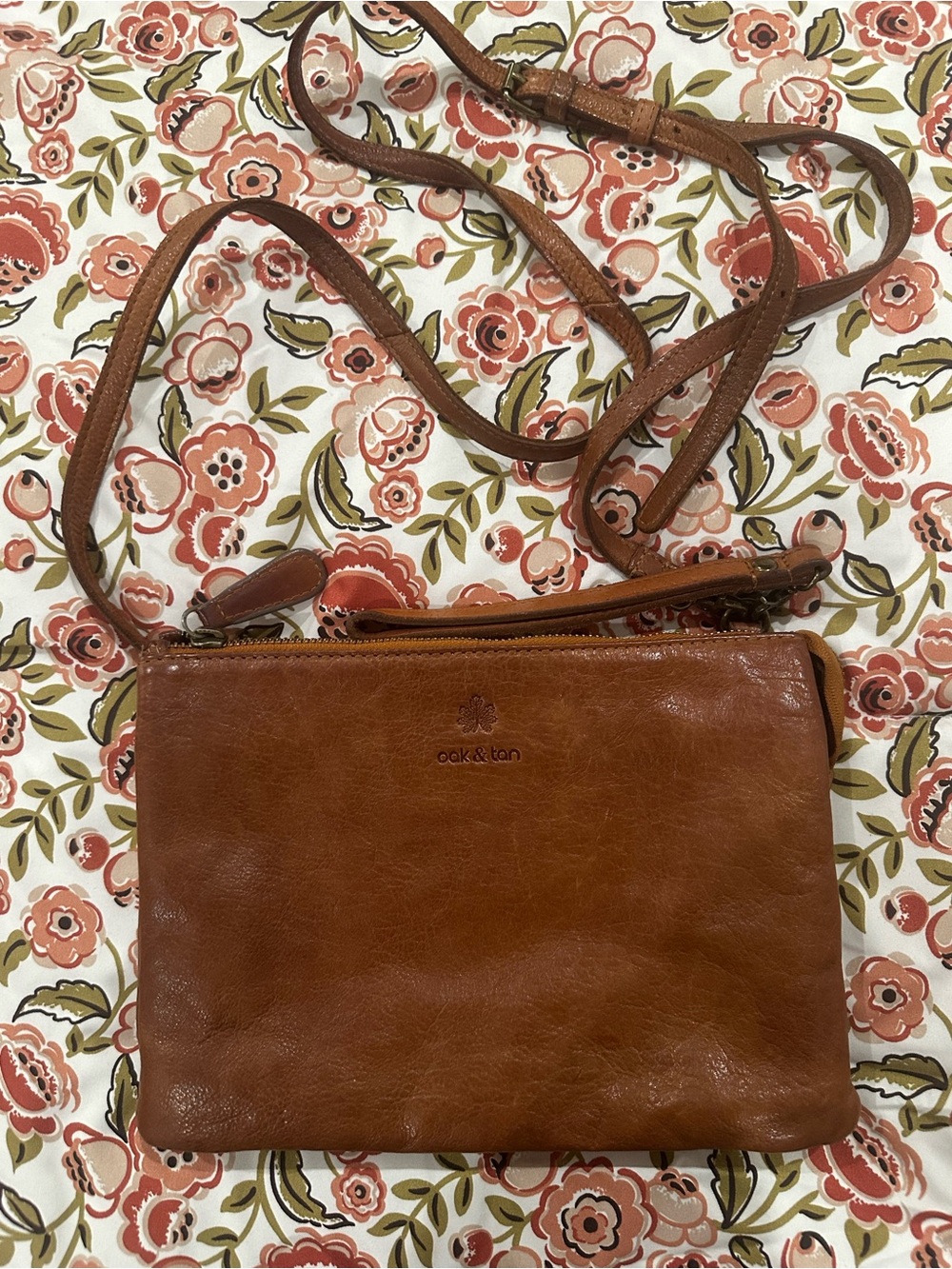 Small Cognac Leather Crossbody Bag